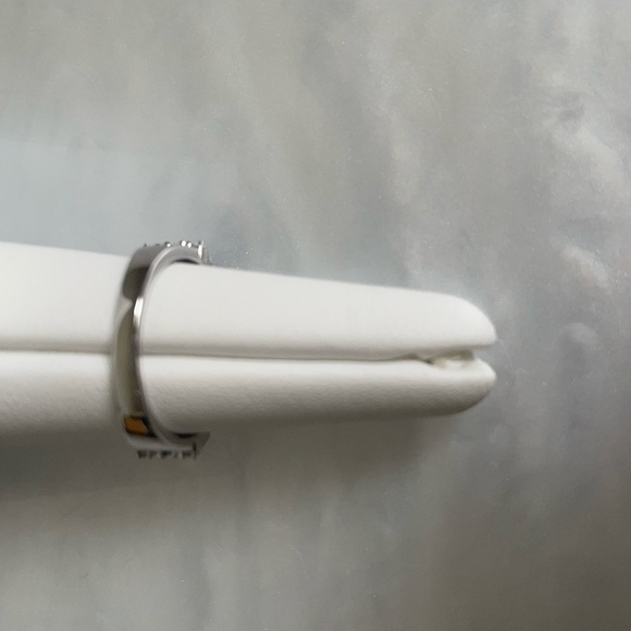 Sterling Silver Tanzanite and White Zircon Gemstone Band Ring Size 7 - Picture 4 of 12